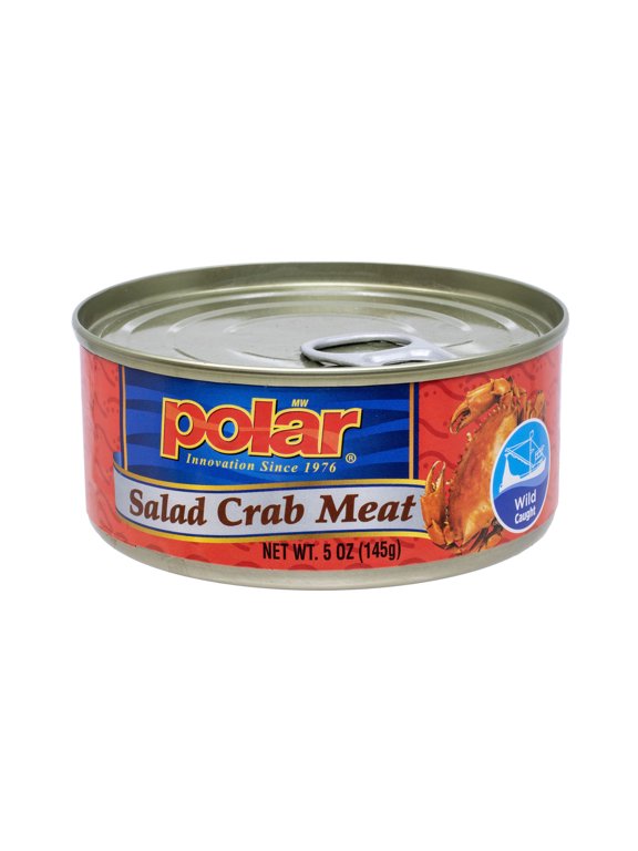 Polar Salad Crabmeat, 5 oz Can Wild-Caught Real Crab Meat for Salads, Pasta & Seafood Recipes