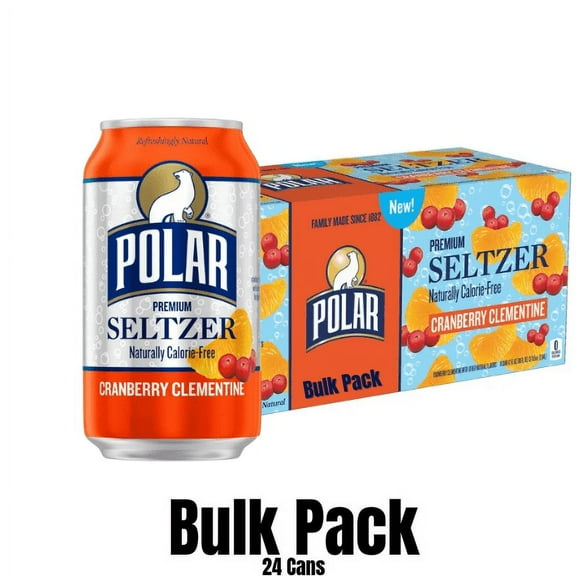 Polar Seltzer, Cranberry Clementine Sparkling Water - 24 Pack (12 fl oz Cans)