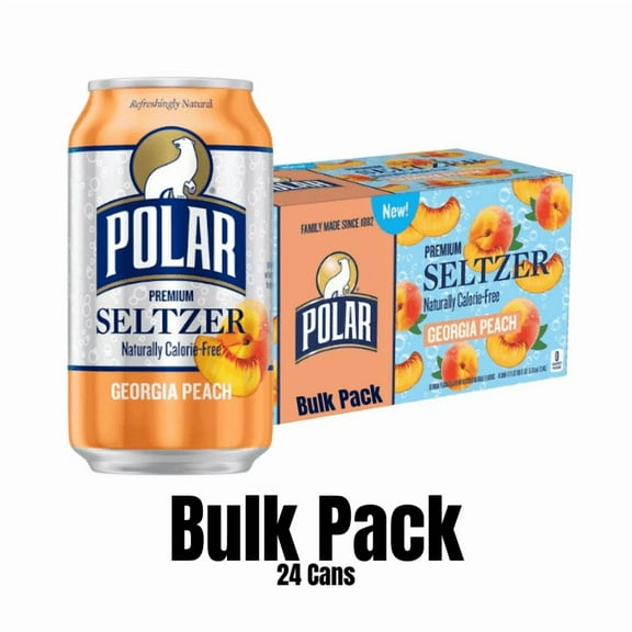 Polar Seltzer Georgia Peach, 12 fl oz Cans, 24 Pack