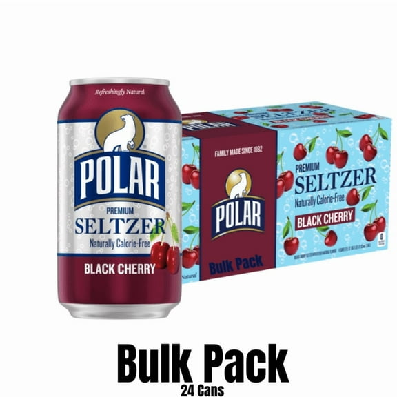 Polar Seltzer, Rich Black Cherry Sparkling Water - 24 Pack (12 fl oz Cans)