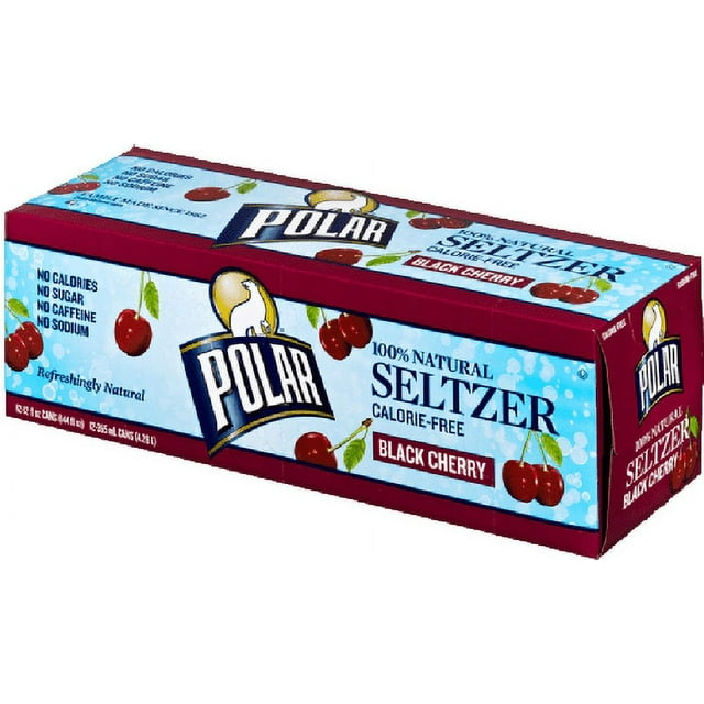 Polar Seltzer Water Black Cherry, 12 fl oz cans, 12 pack