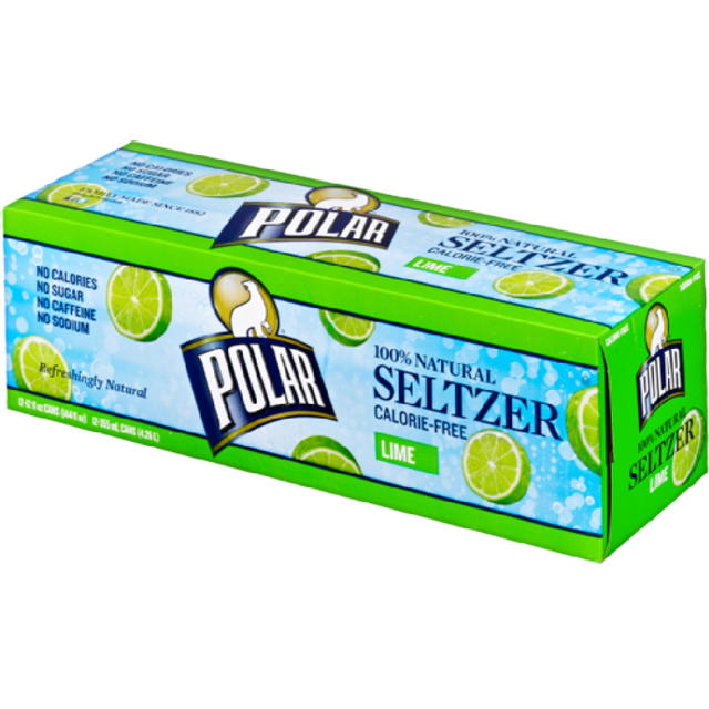Polar Seltzer Water Lime, 12 fl oz cans, 12 pack
