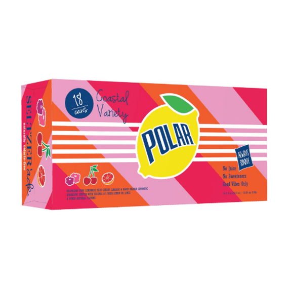 Polar Seltzer'ade Coastal Variety Pack, 12 fl oz cans, (18 pack)
