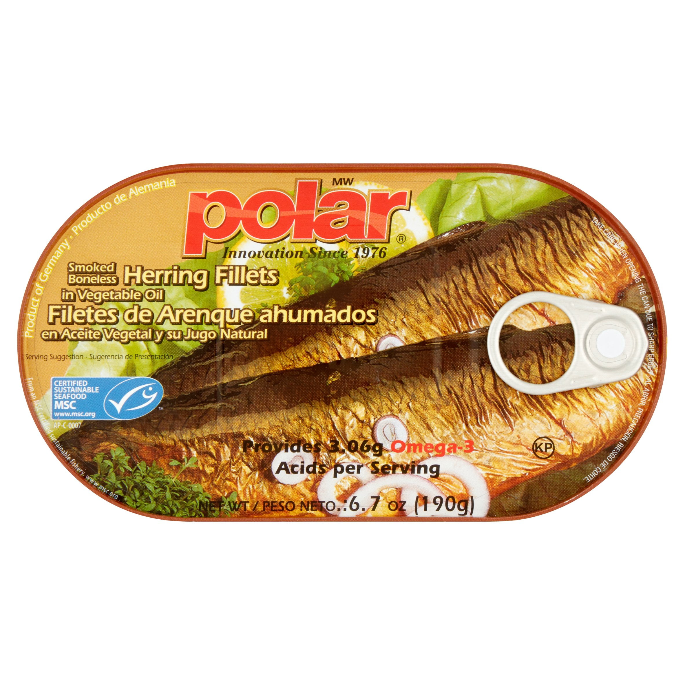 MW Polar Smoked Boneless Herring Fillets in Vegetable Oil, 6.7 oz