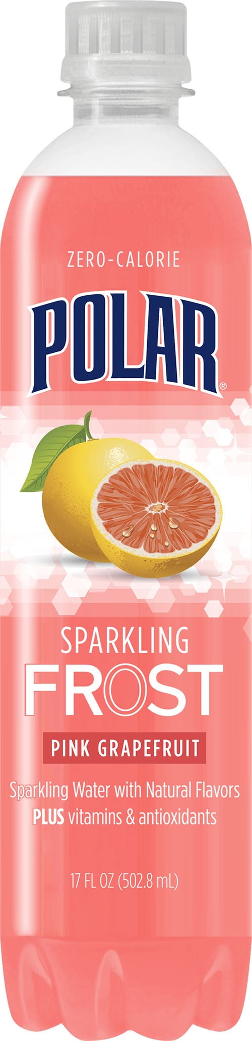 Polar Sparkling Frost Water, Pink Grapefruit, 17 Fl Oz, 12 Count