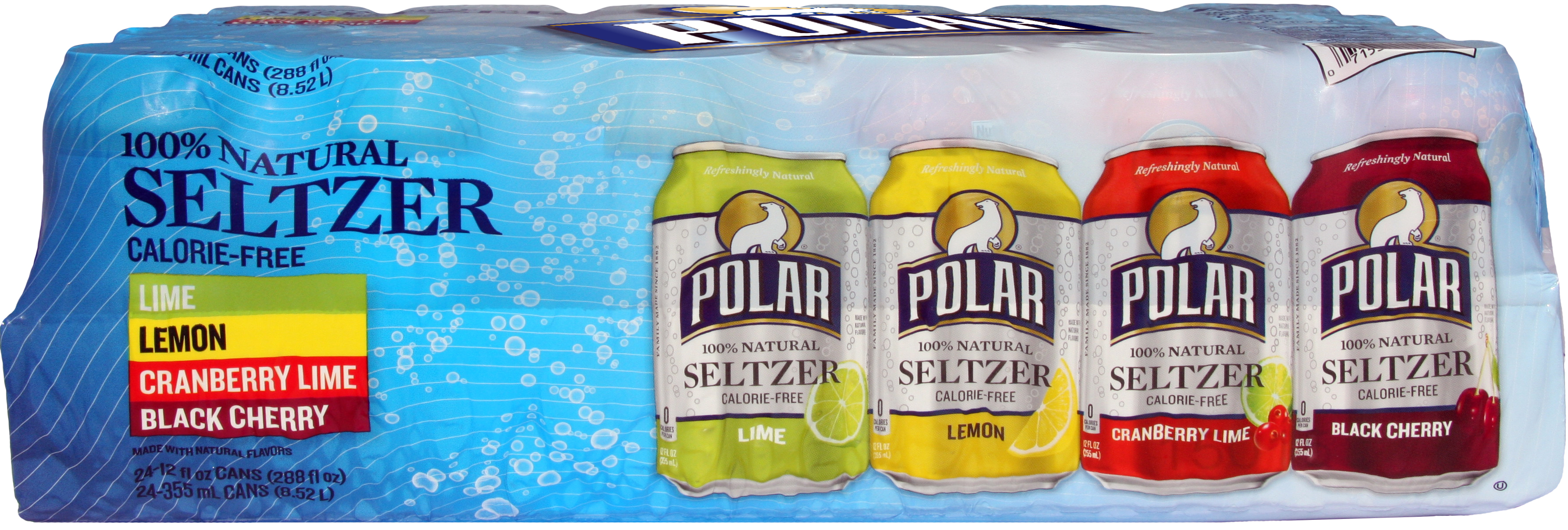 Polar Sparkling Water, 12 Fl Oz, 24 Count Cans - image 1 of 2