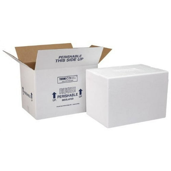 Polar Tech 227C Thermo Chill Insulated Carton with Foam Shipper, Medium, 12" Length x 10" Width x 7" Depth (Case of 2)