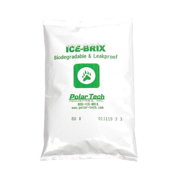 Ice-Brix Poly Pouch, Reuseable, Biodegradable, Leakproof, 8 oz., PK18 BD 8