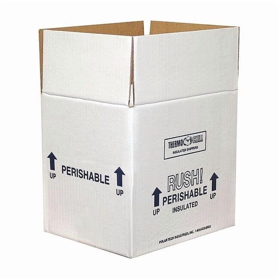 Insulated Shipping Bio Foam & Carton, 1-5 Day, Inside Depth: 7",PK4 53XM40