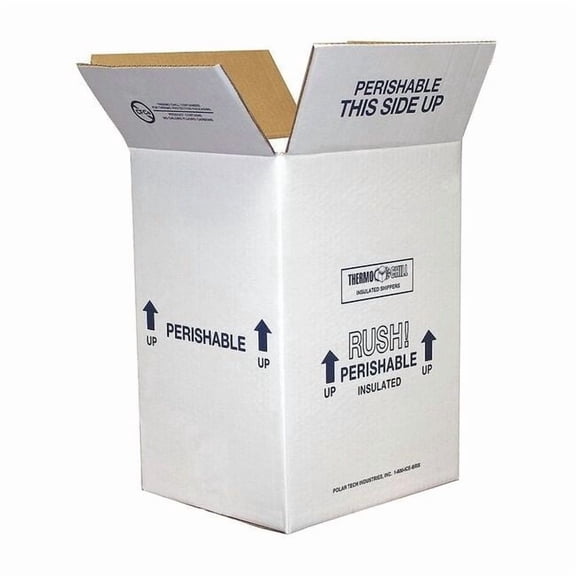 Polar Tech Industries Insulated Shipping Bio Foam & Carton, 1-5 Day,PK4 53XM41