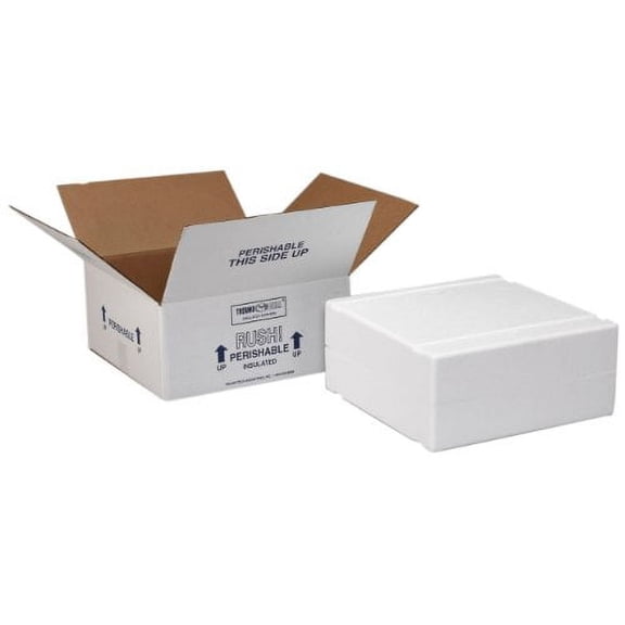 Polar Tech XM2C Thermo Chill Expand-em Series Insulated Carton with Foam Shipper, 10-3/8" Length x 10-3/8" Width x 7-1/4" Depth (Case of 4)