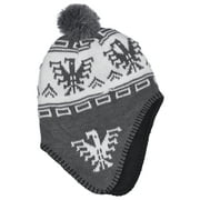 POLARWEAR Polar Wear Boys Micro-Fleece Lined Knit Hat with Ear Flaps & Pom Top in 4 Colors Choices