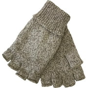 Polar Wear Mens Fingerless Ragg Wool Gloves With Inner Fleece Palm Lining