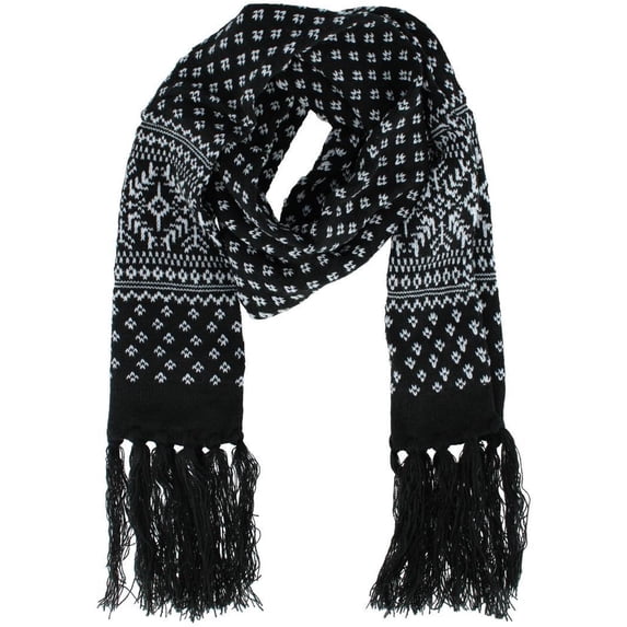 Polar Wear Winter Snowflake Pattern Heavyweight Knit Scarf (Men)