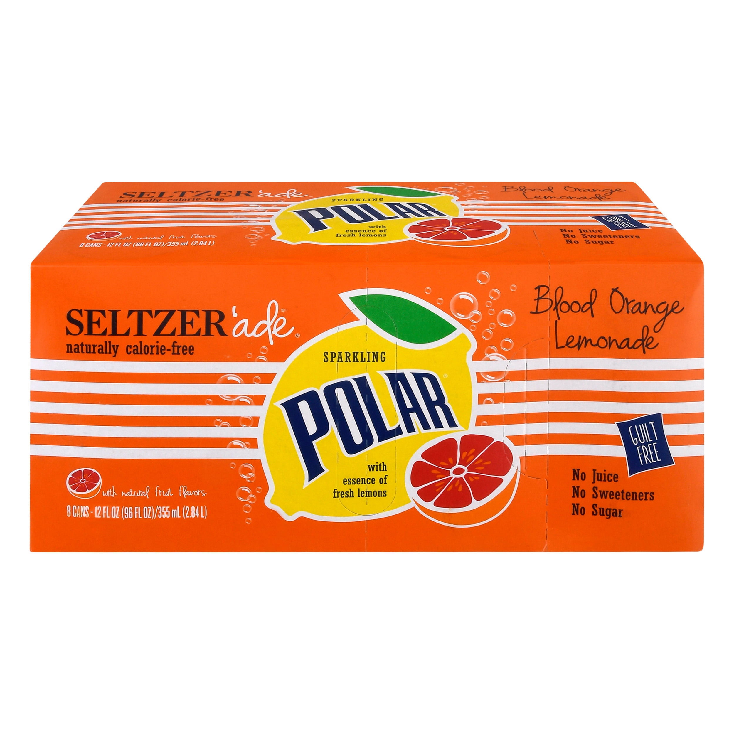 Polar Zero Calorie Blood Orange Lemonade Sparkling Seltzer Water, 12 fl
