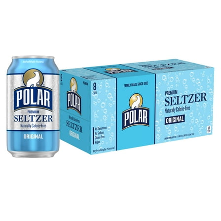 Polar Zero Calorie Original Sparkling Seltzer Water, 12 fl oz, 8 Pack Cans