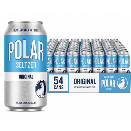 Polar Zero Calorie Original Sparkling Seltzer Water, 12 fl oz Cans, 54 Pack
