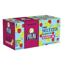 Polar Zero Calorie Raspberry Lime Sparkling Seltzer Water, 12 fl oz, 8 Pack Cans