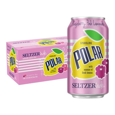 Polar Zero Calorie Raspberry Pink Lemonade Sparkling Seltzer Water, 12 fl oz, 8 Pack Cans
