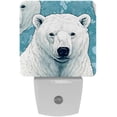 thumbnail image 1 of Polar bear LED Square Night Lights - Modern Design, Soft Glow, Energy Efficient - for Bedroom, Nursery, or Bathroom - Set of 2, 1 of 6