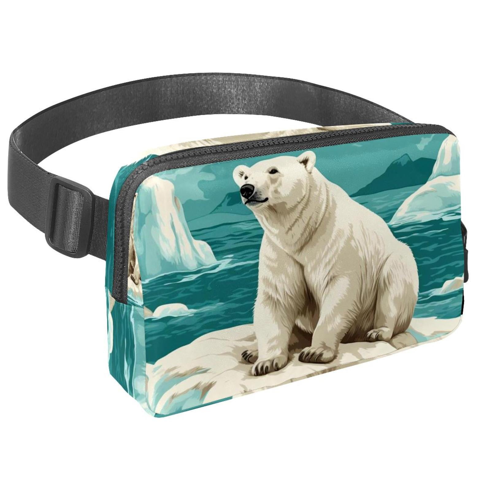 Polar bear Lightweight Adjustable Running Belt Bag Fanny Pack Waist Pack with Extension Strap Unisex