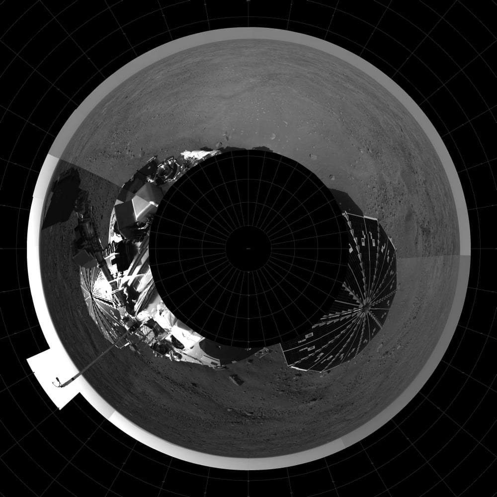 Polar projection of Mars Canvas Art - Stocktrek Images (28 x 28)