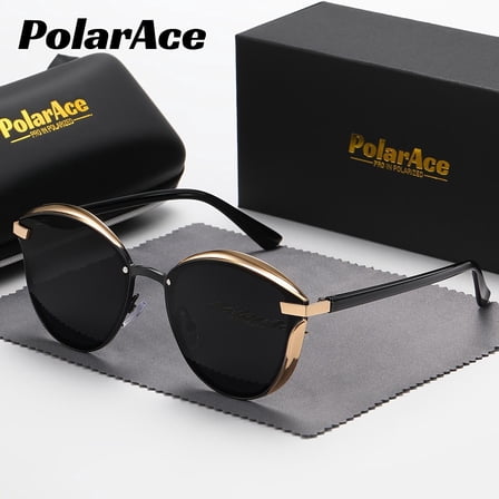 PolarAce Unisex Casual Business Outdoor Full Frame Elegant Cat Eye Frame Polarized Sunglasses