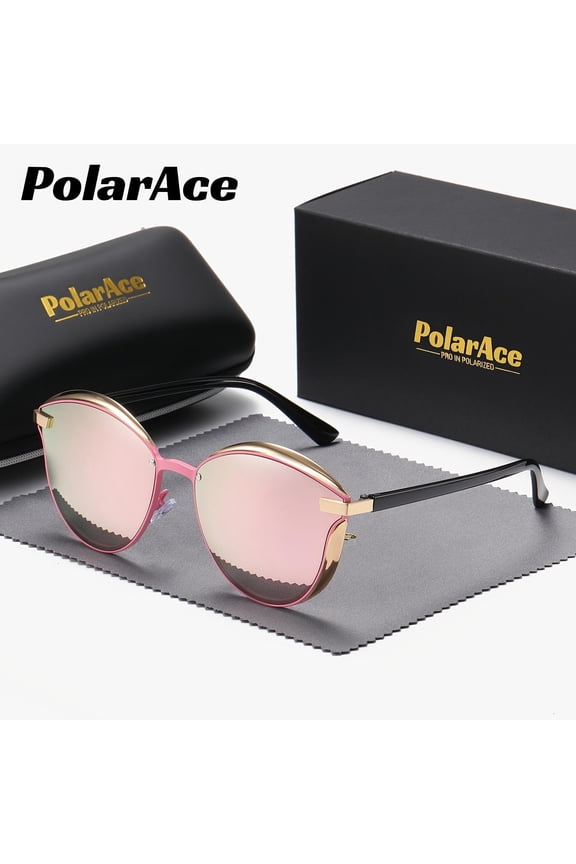 PolarAce Unisex Casual Business Outdoor Full Frame Elegant Cat Eye Frame Polarized Sunglasses