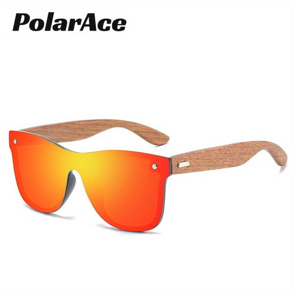 PolarAce Unisex Full Frame Sunglasses With High-end Polarized Wooden Frames, Colorful Sunglasses For A Stylish Look.