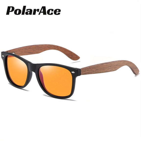 PolarAce Unisex Wood Polarized Fashion Walnut Wood Sunglasses Outdoor Travel Sunglasses UV400