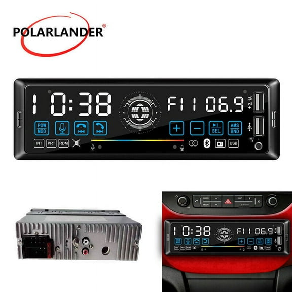 PolarLander1 DIN Car Stereo Radio Remote Multiple EQ MP3/WMA Player 12V MP3 Player FM/SD/USB/AUX Bluetooth Audio Stereo