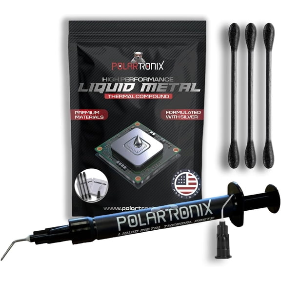 PolarTronix Liquid Metal Thermal Paste - 1 Gram Made in USA for PS5 CPU GPU Series S X- Game Consoles Best overclocking Premium Materials Ps5