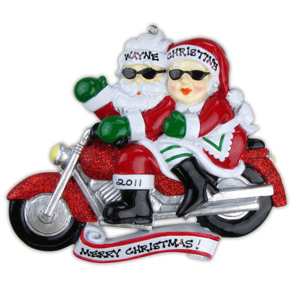 PolarX Ornaments Mr and Mrs Claus Motorcycle Ornament Walmart