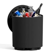 PolarcoForgeco 2-in-1 Portable Ice Bucket Cooler Table, Outdoor Ice Chest & Side Table Combo, Ideal for Patio, Parties, Picnics, Beach, and Outdoor Gatherings, Black