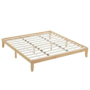 PolarcoForgeco Bed Frame Pine Wood Platform Bed with Minimalist Support for Bedroom