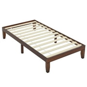 PolarcoForgeco Bed Frame Pine Wood Platform Bed with Strong Slat Support for Bedroom