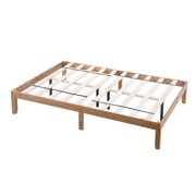 PolarcoForgeco Bed Frame Wood Platform Bed with Solid Slat Support for Modern Bedroom