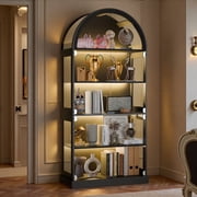 PolarcoForgeco Cabinets Modern Arched Glass Display Cabinet with Elegant Visual Design for Living Room Home Office