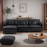 PolarcoForgeco Sectional Sofas Modular Sectional Sofa Reversible Chaise Ottoman Chenille Upholstery Multi Configuration Design for Living Room Bedroom Office