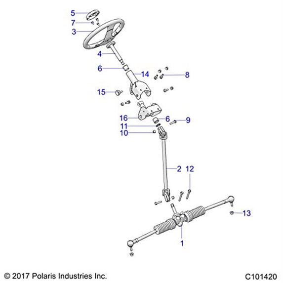 Polaris 1824963 Short MZ Steering Gear Box Ranger 150