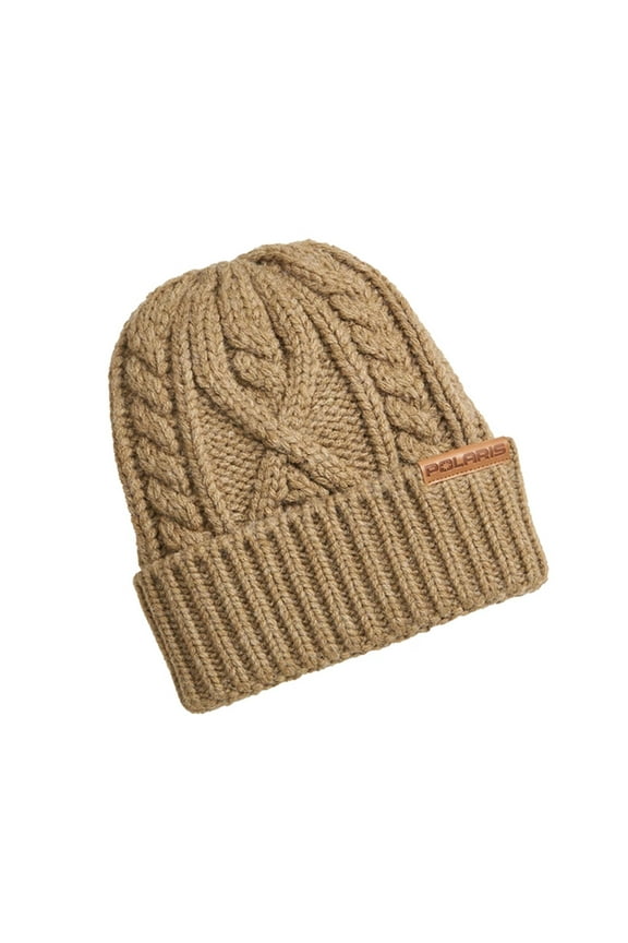 2861515 Womens Dream Beanie Warm Winter Fleece Lined Cuffed Knit Soft Hat Tan -