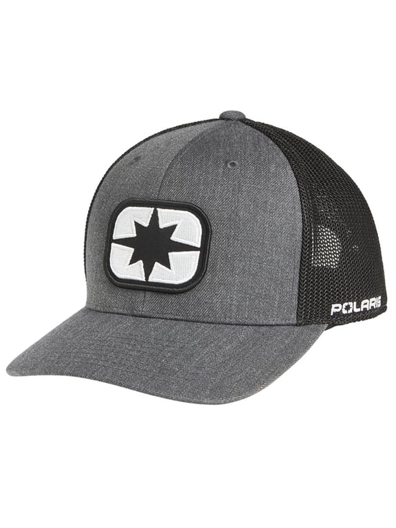 2861531 Gray Mens Ellipse Patch Trucker Hat Baseball Cap Snapback Breathable - One