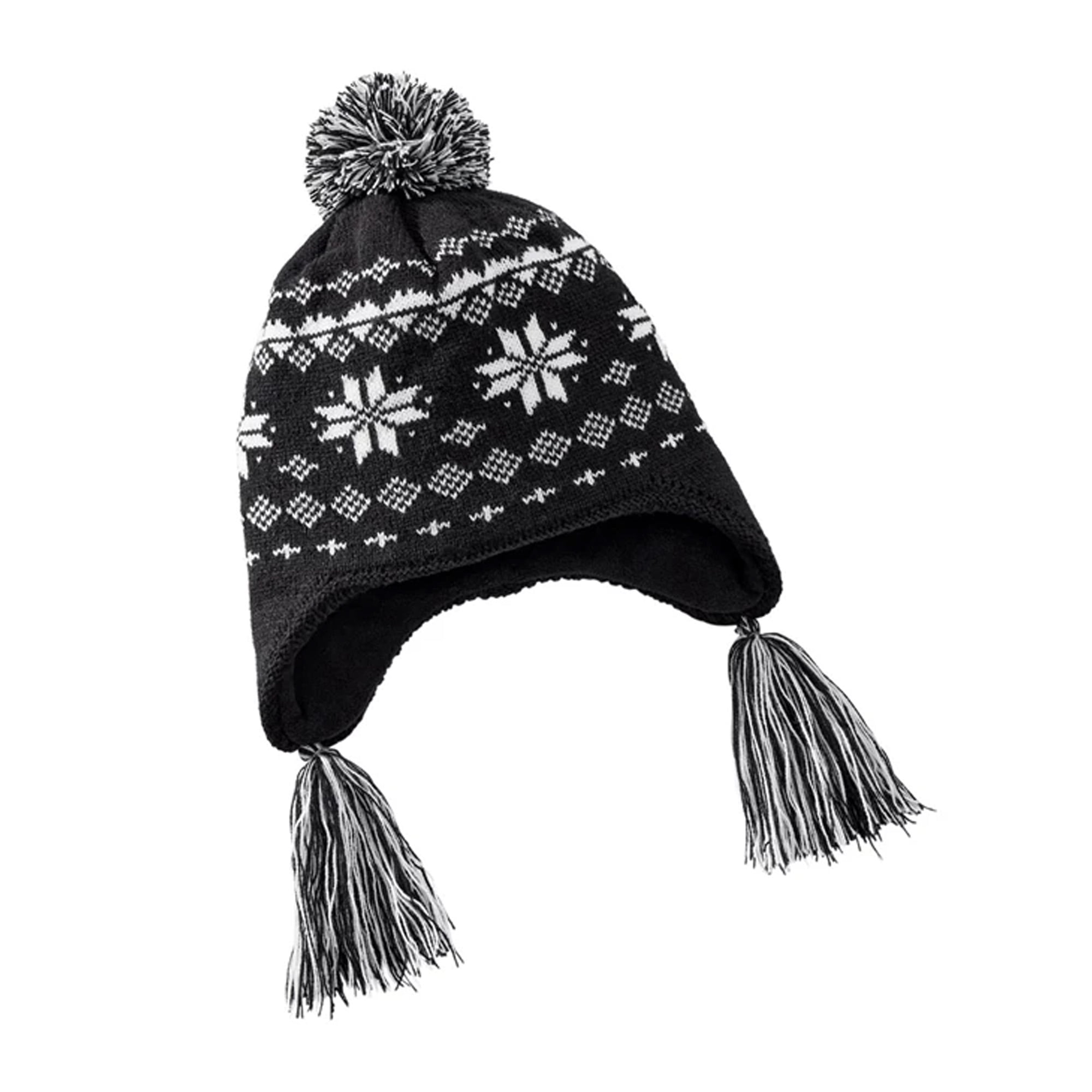 HANDMADE Chunky Fair Isle Beanie Hat, Warm Winter Weather Accessory Gift Handmade Fair Isle Knit Winter Hat: Chunky Wool Blend Pom  main image 3