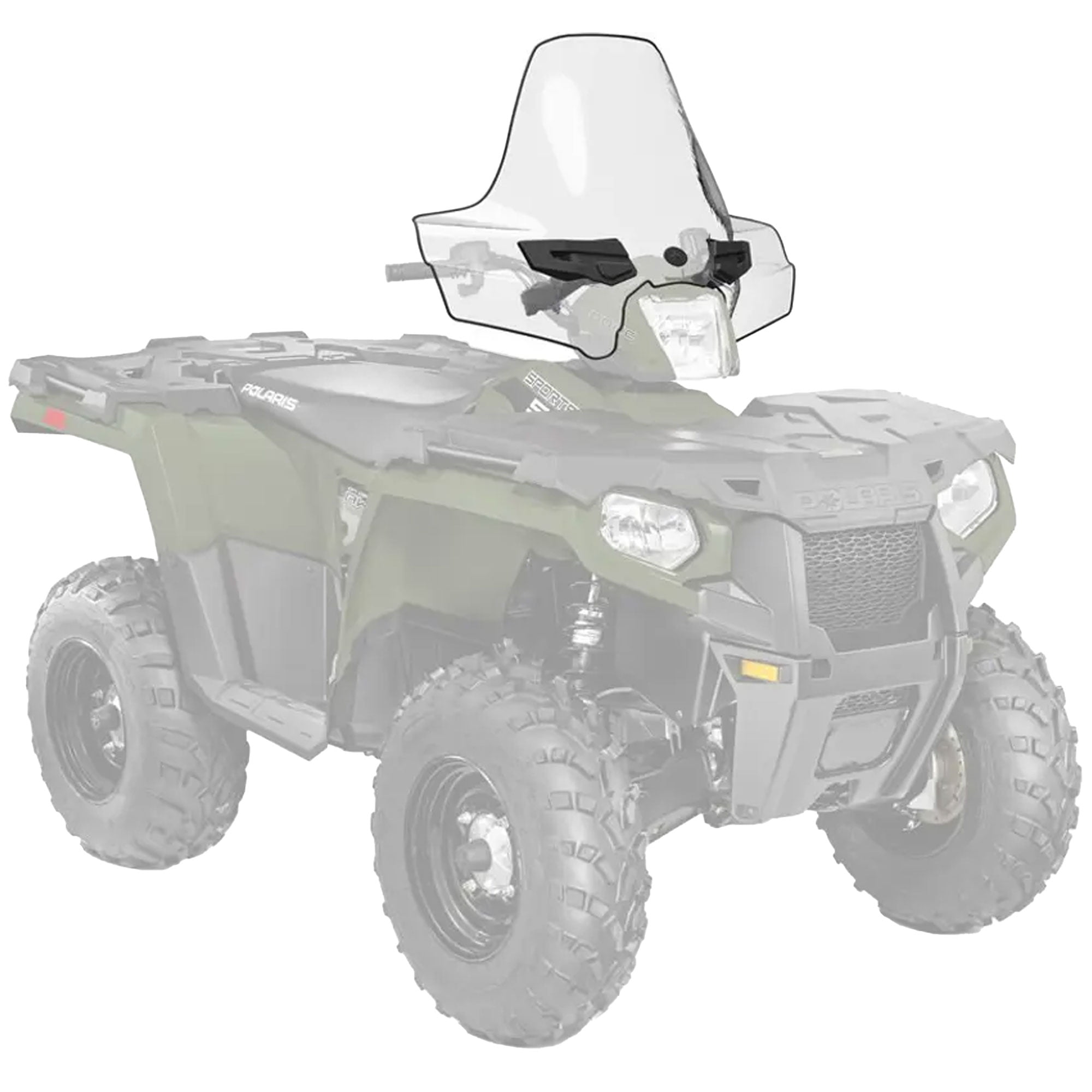 Polaris 2880539409 Lock & Ride Tall Clear Windshield for Sportsman