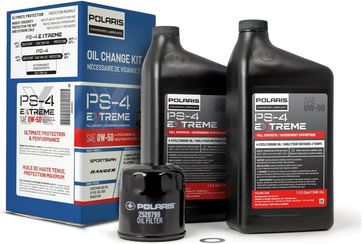 Polaris 2890055 PS4 0W50 Extreme Duty Oil Change Kit Ranger Sportsman