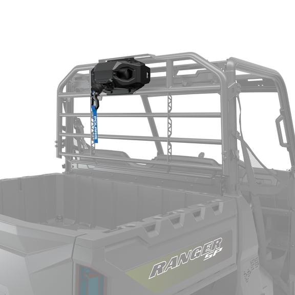 Polaris Off Road 300 Lb. Rear Cargo Box Winch for RANGER, GENERAL Models, Mounts to Headache Rack, 300 Lb. Capacity, Helps Load Heavy Cargo, Genuine OEM - Part 2890134