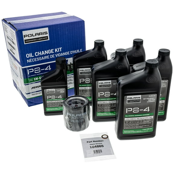 Polaris 2890880 PS-4 5W-50 Full Synthetic 4-Stroke Oil Change Kit RZR PRO R