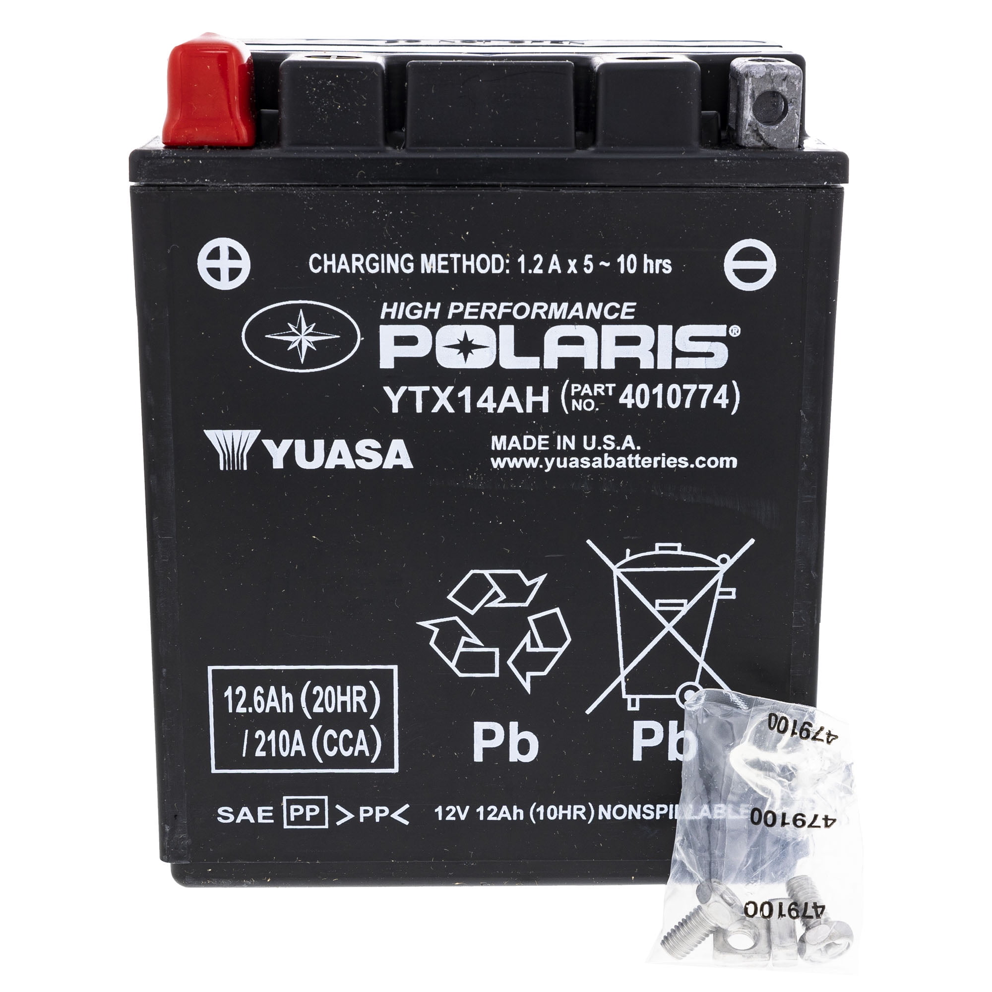 Polaris 4010774 Dry Without Acid 14AH Battery Sportsman Magnum 900 500 ...