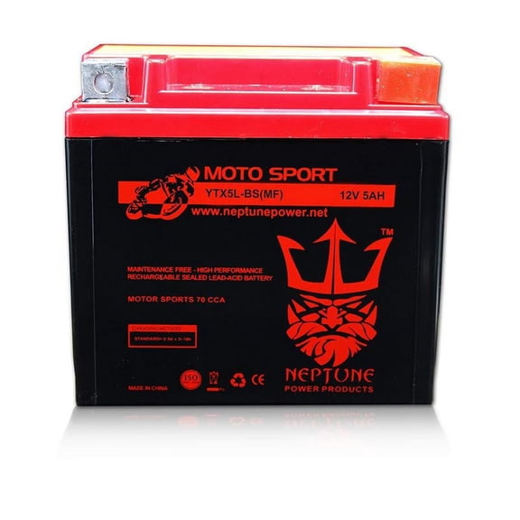 Polaris 50CC Scrambler ST5L-BS YTX5L-BS(MF) SLA Powersport Replacement ATV Battery by Neptune