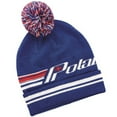 thumbnail image 1 of Polaris  Knit Retro Cuff Beanie Pom Warm Stretch Comfortable Winter Hat - Blue - One Size 2867753, 1 of 3